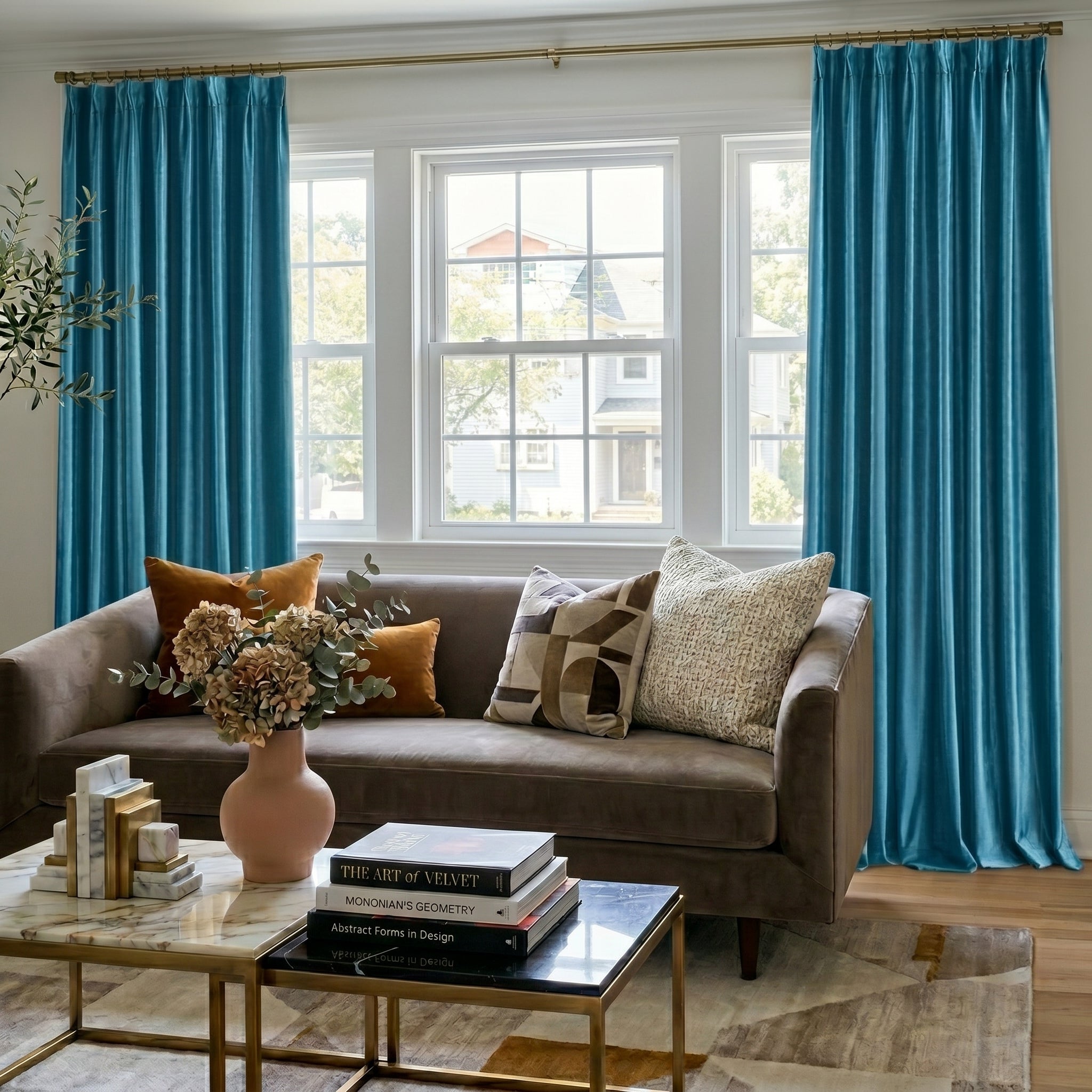 Ruby Elegant Green Custom Velvet Curtains