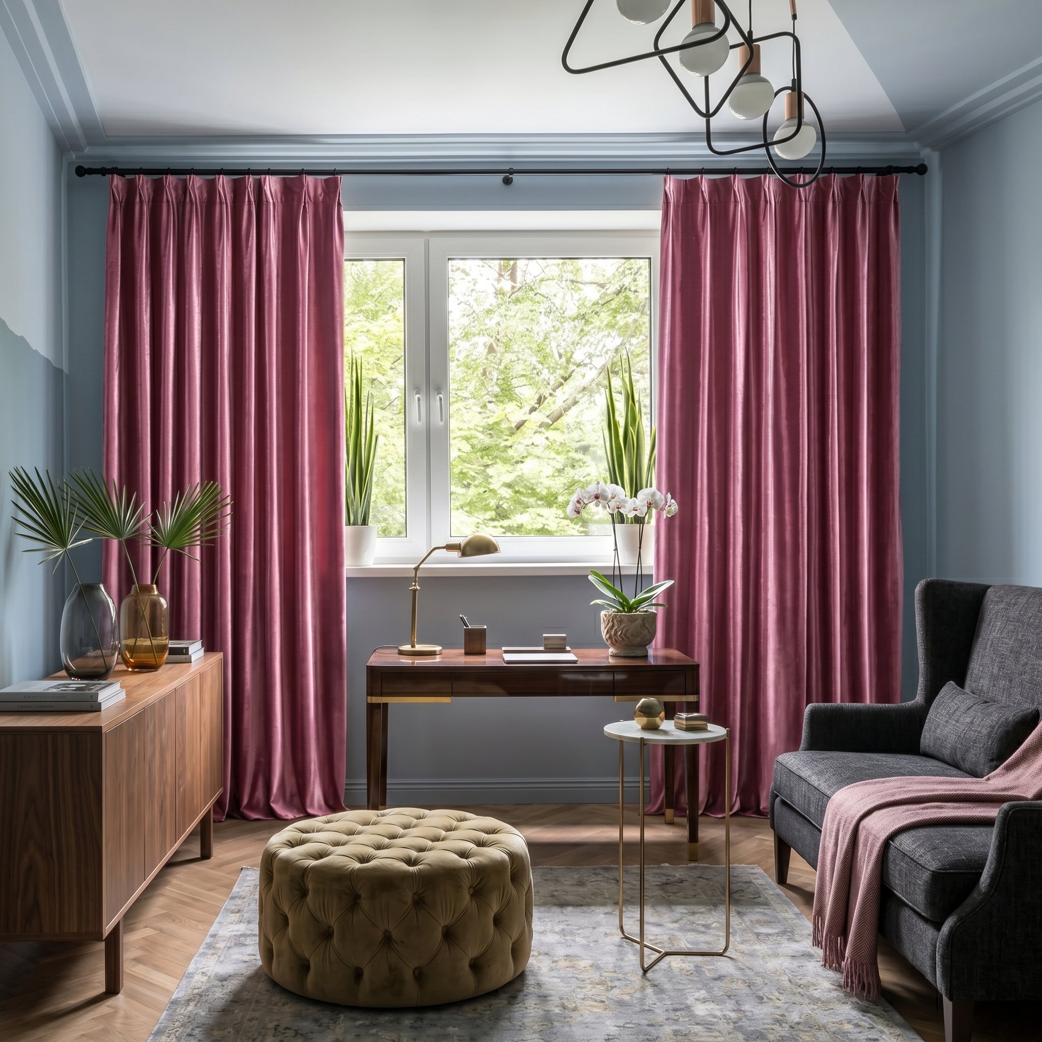 Ruby Elegant Green Custom Velvet Curtains