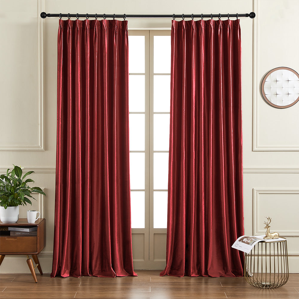 Ruby Elegant Green Custom Velvet Curtains