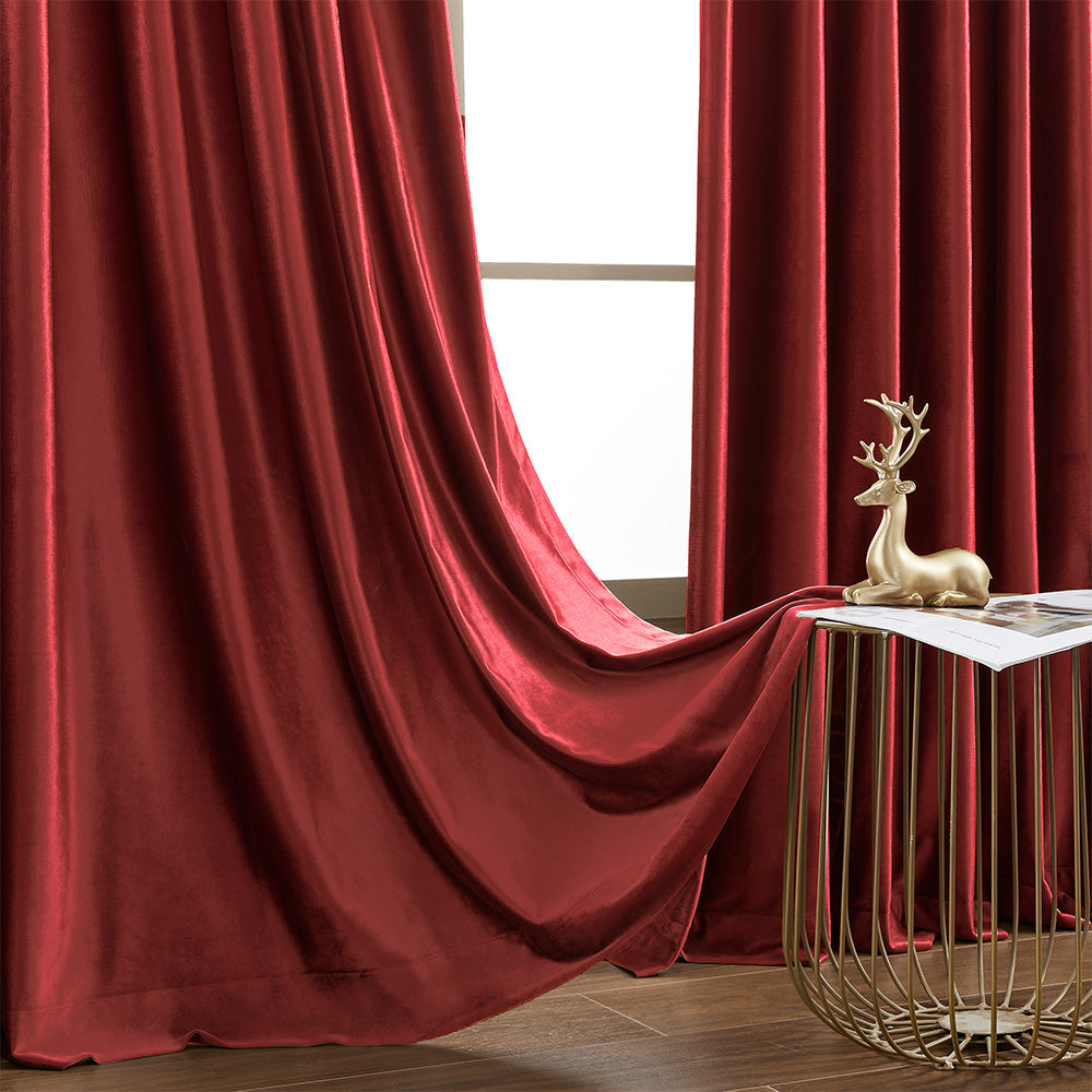Ruby Elegant Green Custom Velvet Curtains