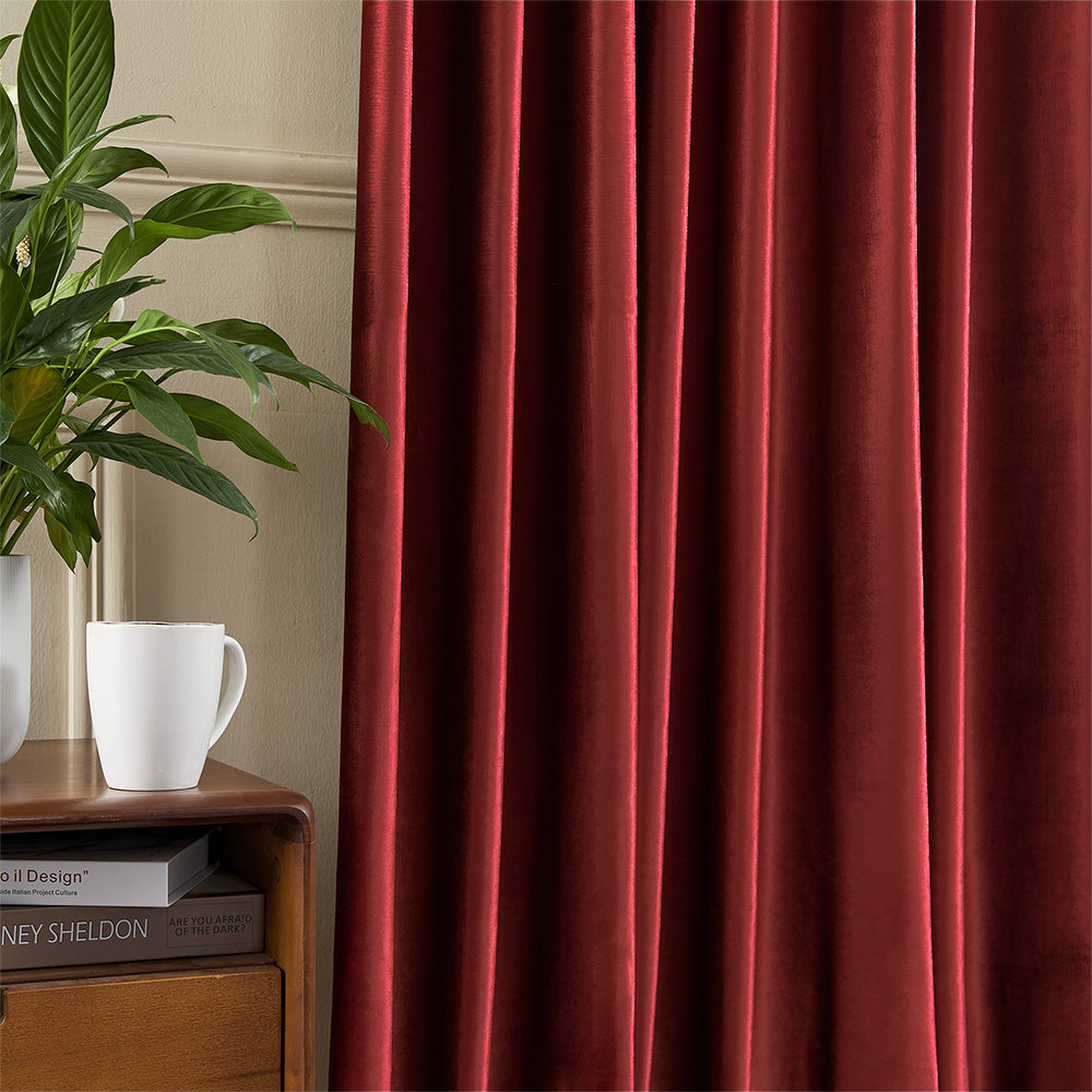 Ruby Elegant Green Custom Velvet Curtains
