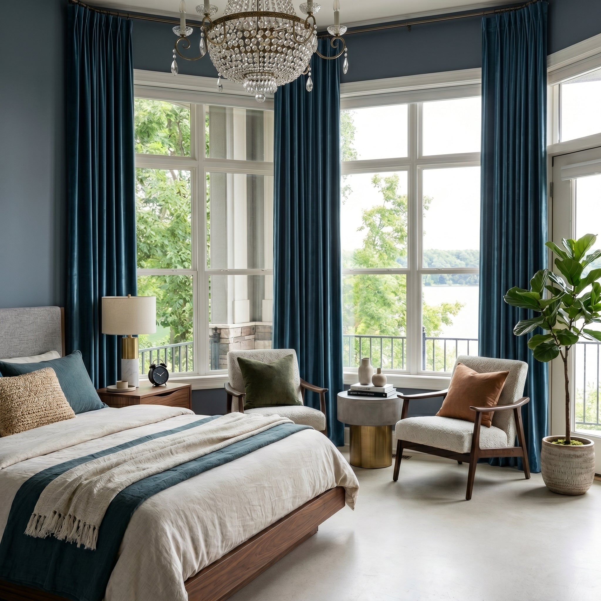 Ruby Elegant Green Custom Velvet Curtains