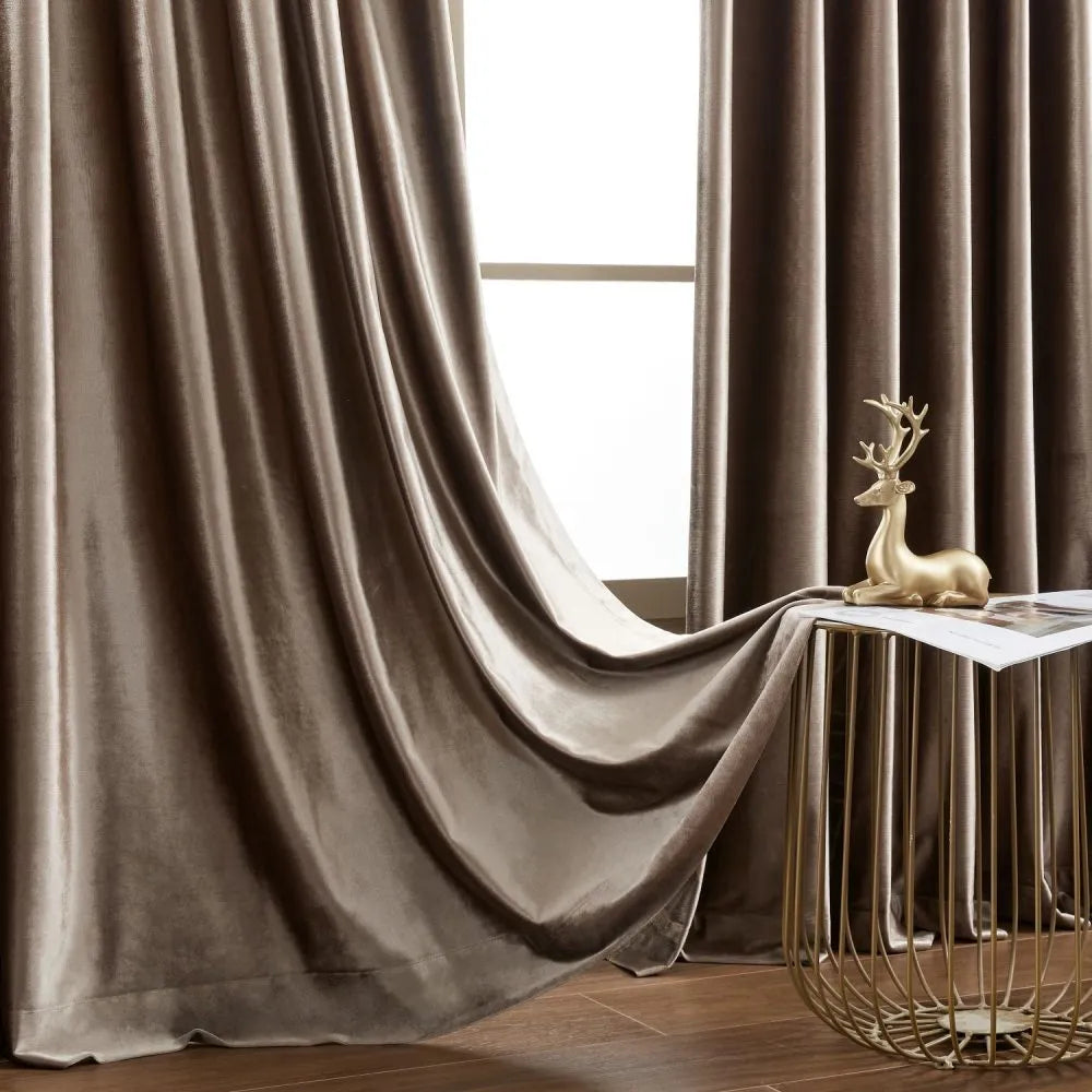 Ruby Elegant Green Custom Velvet Curtains