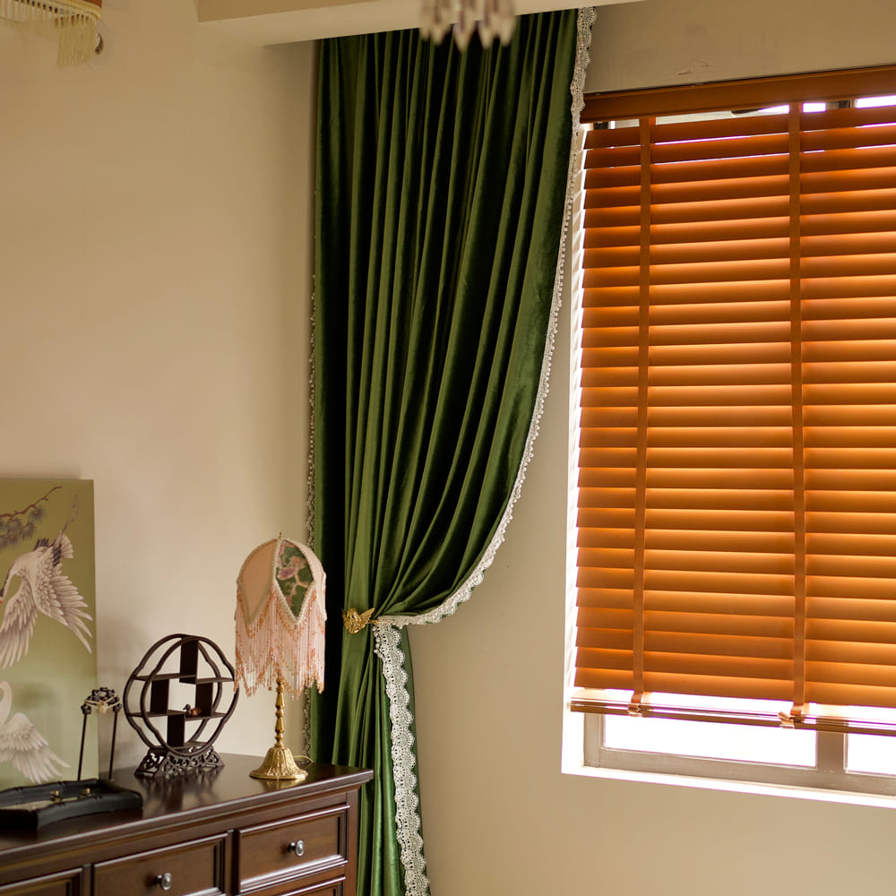 Ruby Elegant Green Custom Velvet Curtains