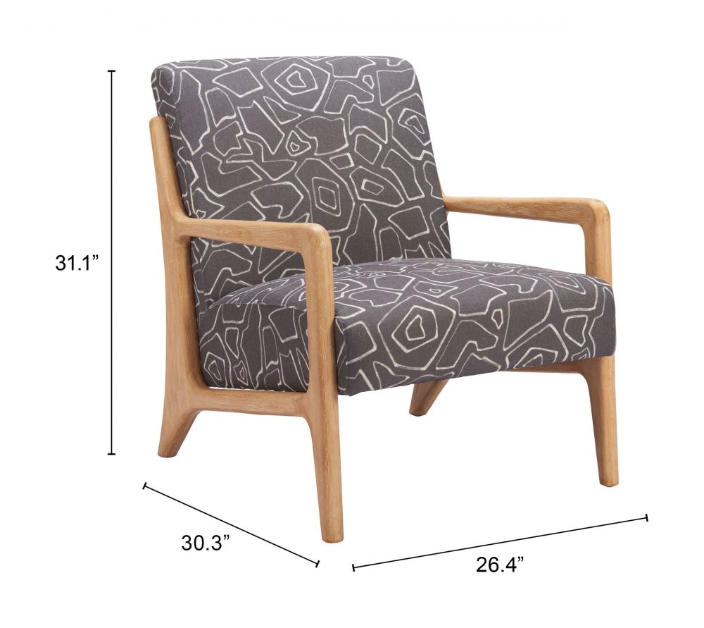Runa Printed Fabric Accent Chair