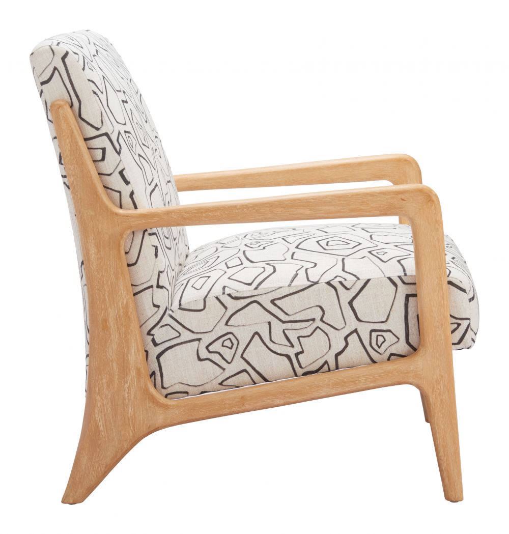 Runa Printed Fabric Accent Chair