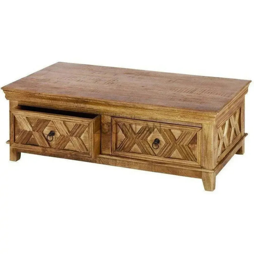 Rustic X Rectangular Coffee Table
