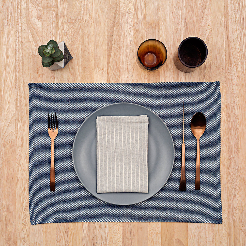 Placemats & Napkins Bundle:  Blue Placemats + Cloth Napkins / Set of 4-1