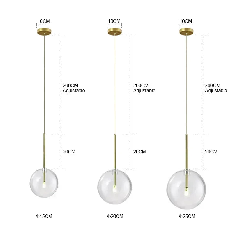 DecorBites™ Chandeliers Clear Glass Pendant Lights