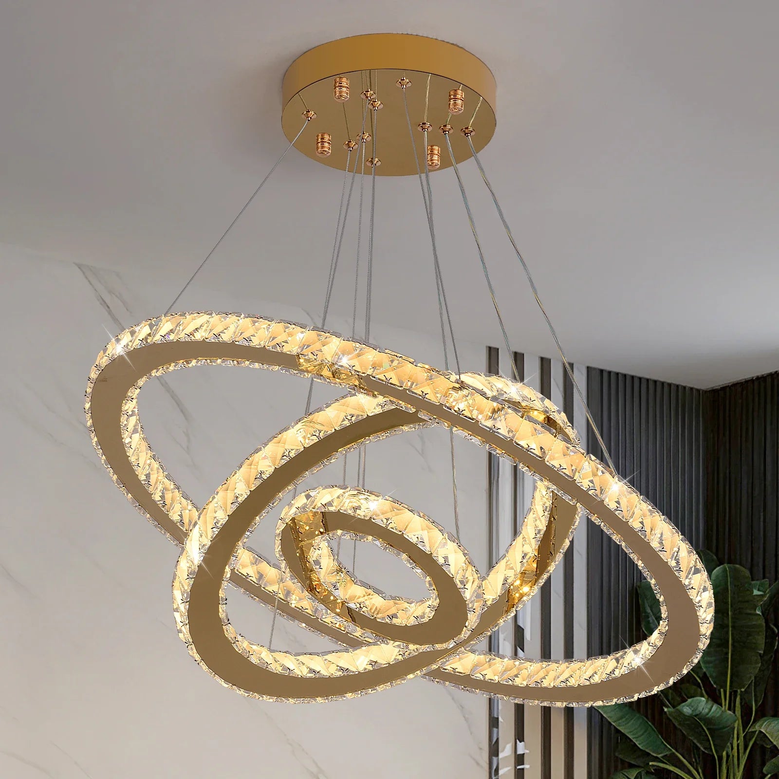 Crystal Pendant Light with Remote