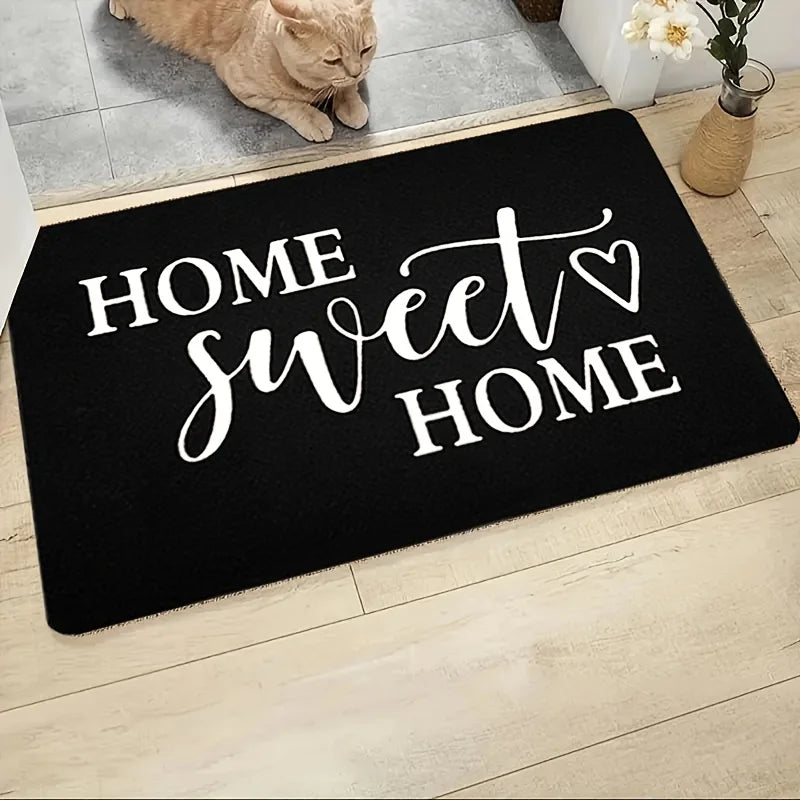 VIKAMA "HOME SWEET HOME" Valentine's Day Heart-Design Welcome Door Mat, Outdoor Garden Non-Slip Carpet, Holiday Gift, Home Decor