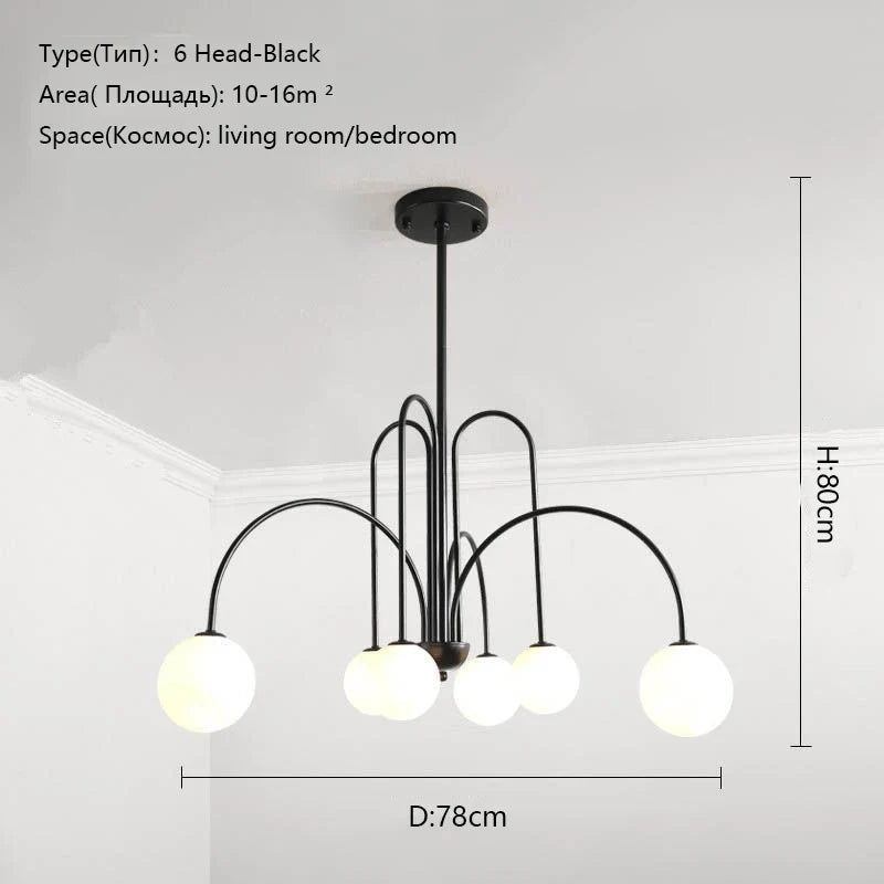 DecorBites™ Ceiling Lamp 8 Heads Milky Glass