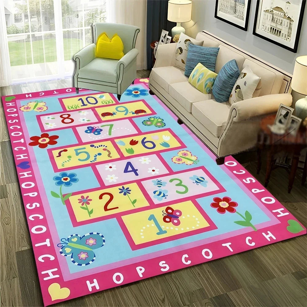 Children's Digital Games Boys and Girls Cartoon Carpet Living Room Sofas Door Mats Children's Anti Slip Floor Mats Home Decor