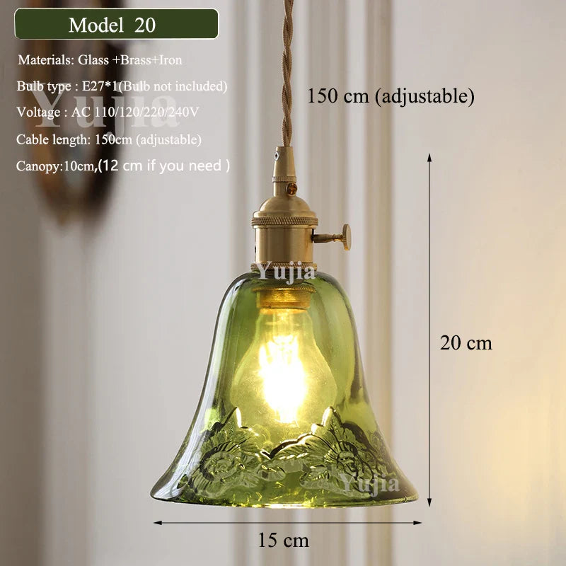DecorBites™ Green Glass Pendant Light Fixture