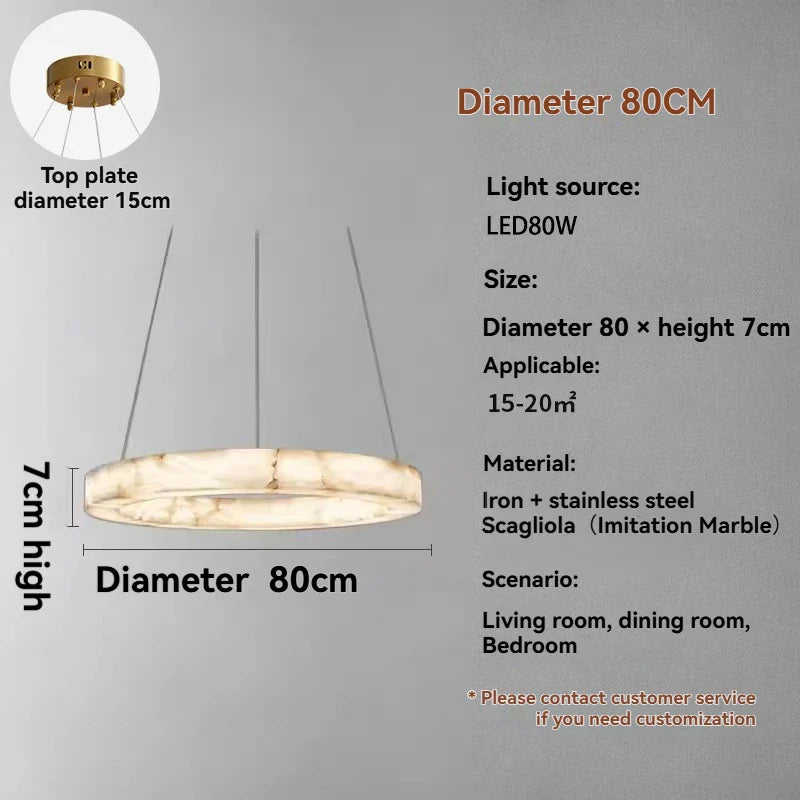 Faux Marble Pendant Light Resin