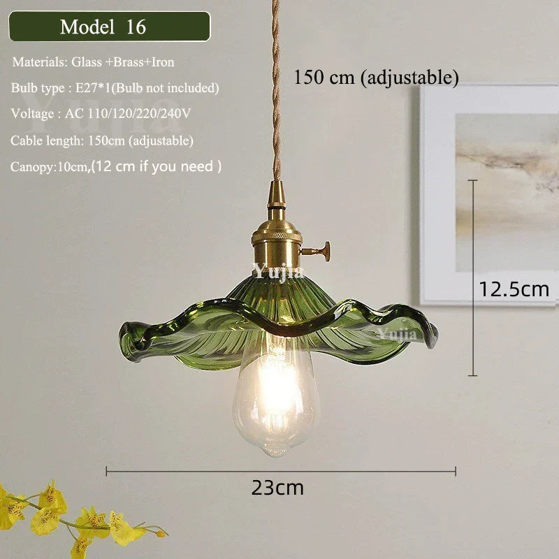 DecorBites™ Green Glass Pendant Light Fixture