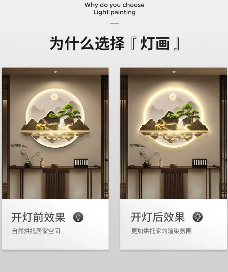 Dlight Decor Wealth Landscape Wall Lamp Mural