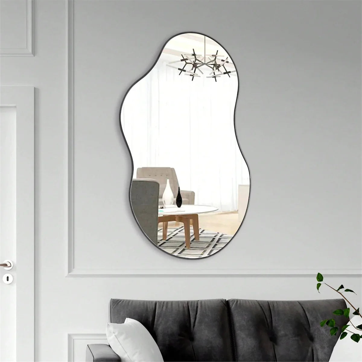 1pc Irregular Wall Mirror Cloud Mirror Asymmetric Acrylic Wall Mirror Suitable For Home Decoration, Room, Bathroom Living Room