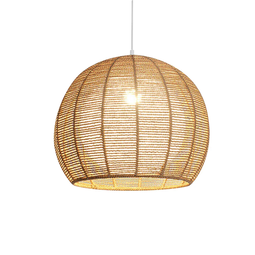 Wicker Rattan Shade Ceiling Lamp Retro Light Fixture Hanging Pendant Creative Kitchen Hanging Lamps Home Decor-4