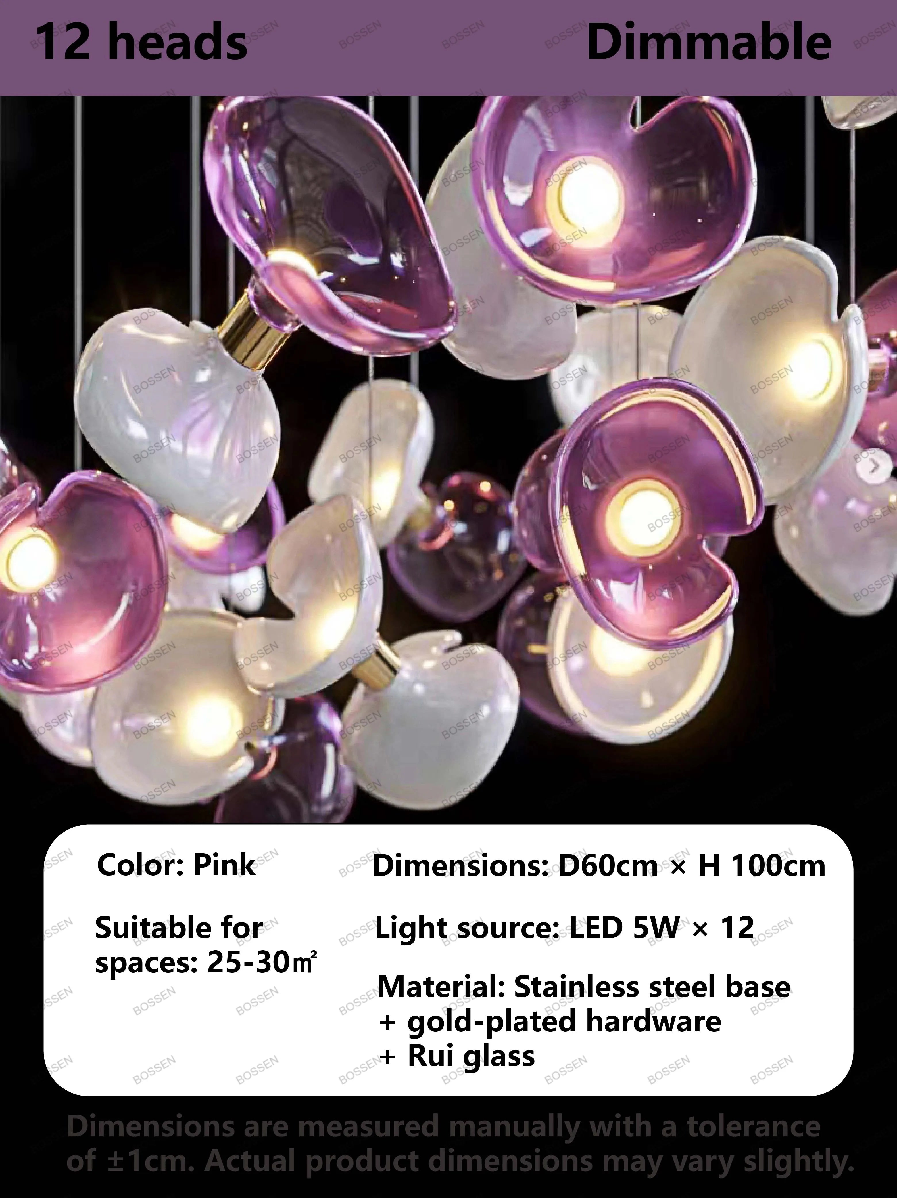 DecorBites™ Crystal Chandelier Dimmable Glass Pendant Light