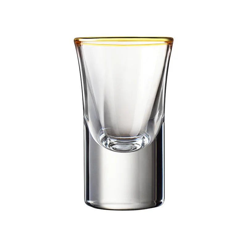 Dlight Decor 6pc Gold Rim Spirits Glass Set – Gilt Small Wine & Baijiu Cups