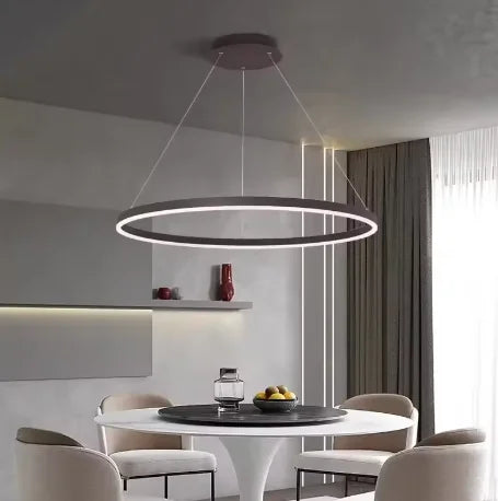 DecorBites™ Led Chandelier Dimmable Aluminium Circle