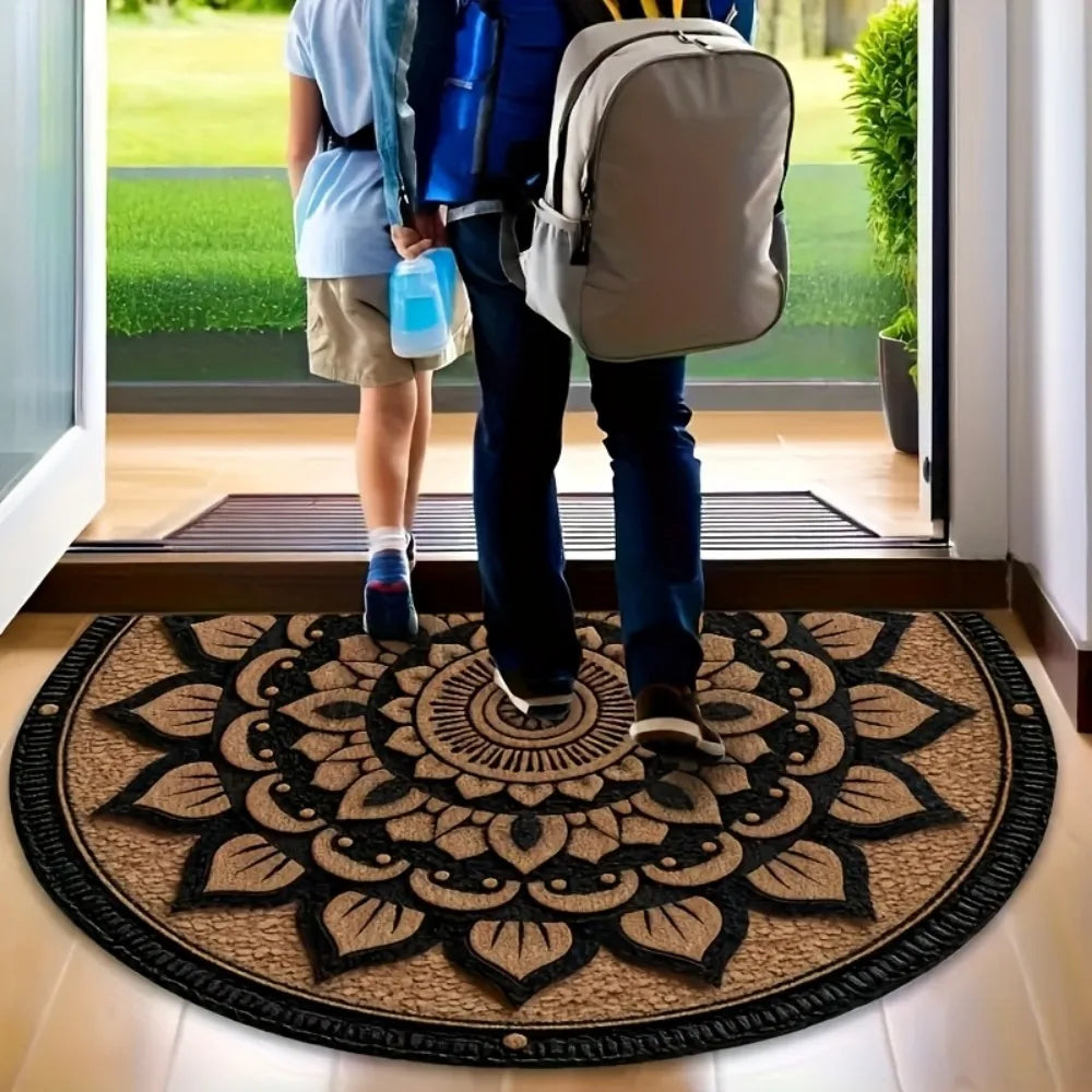 VIKAMA American-Style Floral Pattern Floor Mat, Non-Slip And Dirt-Proof, Home Decor Carpet In The Entrance, Bathroom And Kitchen