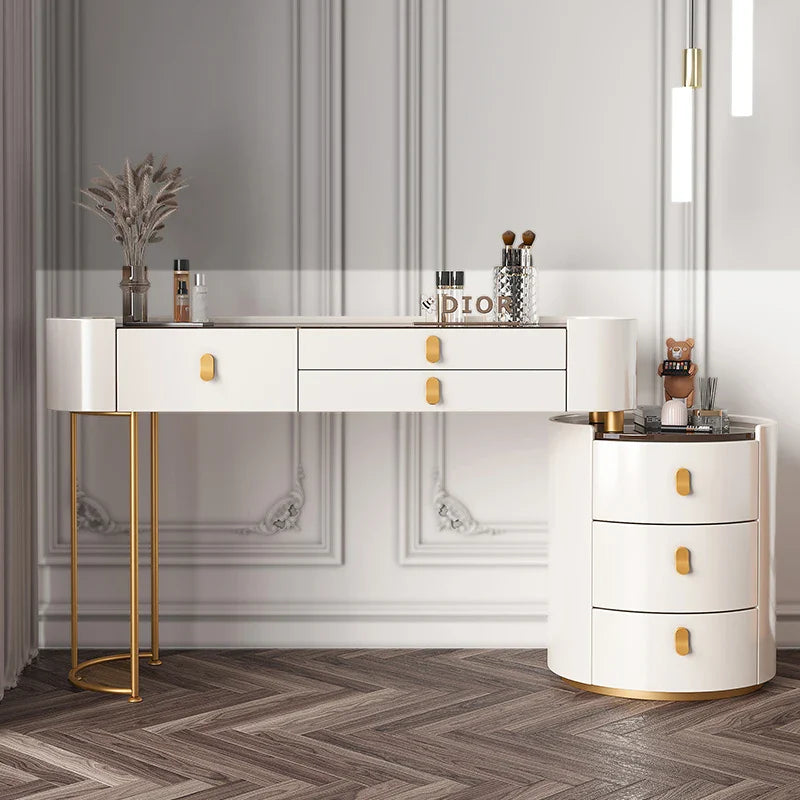 Dressing table glass desk bedroom modern makeup table wooden drawers Storage vanity chair comfortable furniture for bedroom