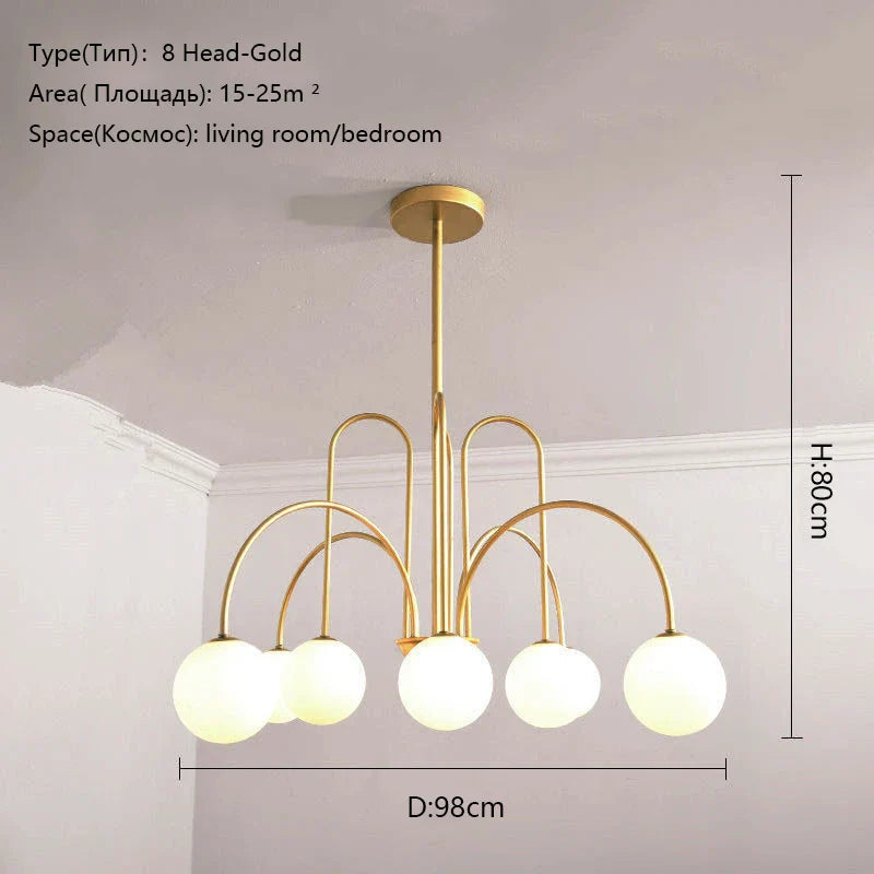 DecorBites™ Ceiling Lamp 8 Heads Milky Glass