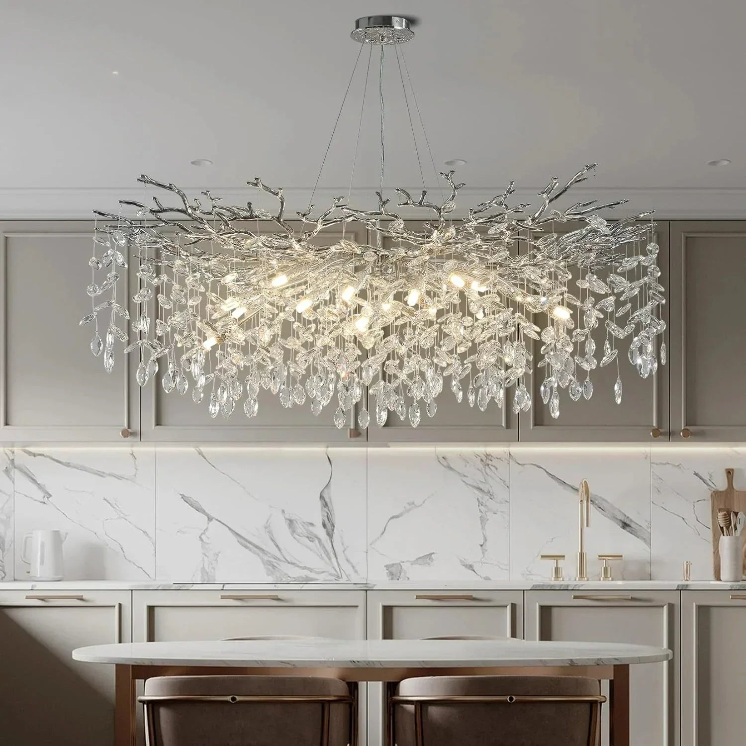 Crystal Chandelier Round Ceiling Fixture