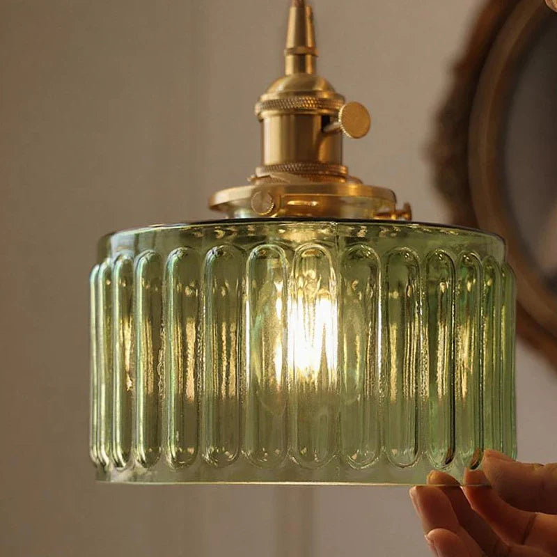 DecorBites™ Green Glass Pendant Light Fixture