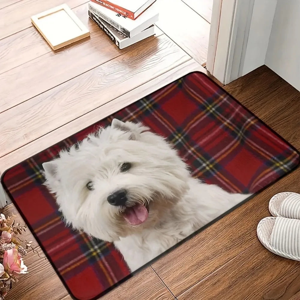VIKAMA Adorable Dachshund Absorbent Non Slip Doormat Easy Clean Wear Resistant Entryway Rug Cute Pet Home Decor Mat