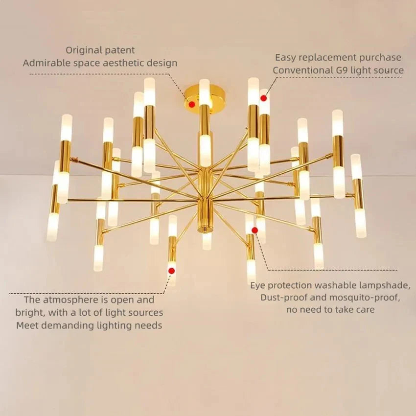 DecorBites™ Luxury Chandelier Multi-Head Ceiling Light