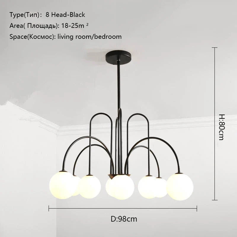 DecorBites™ Ceiling Lamp 8 Heads Milky Glass