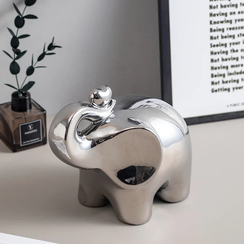 Cartoon Elephant Figurine Boho Home Decor Ornament Living Room  Wine Cabinet DesktopTV cabinet Home