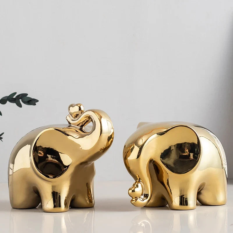Cartoon Elephant Figurine Boho Home Decor Ornament Living Room  Wine Cabinet DesktopTV cabinet Home