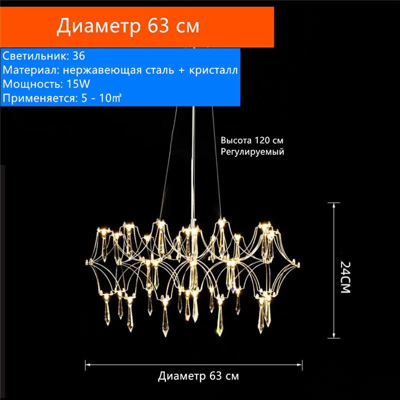 DecorBites™ Crystal Chandelier Living Room Light