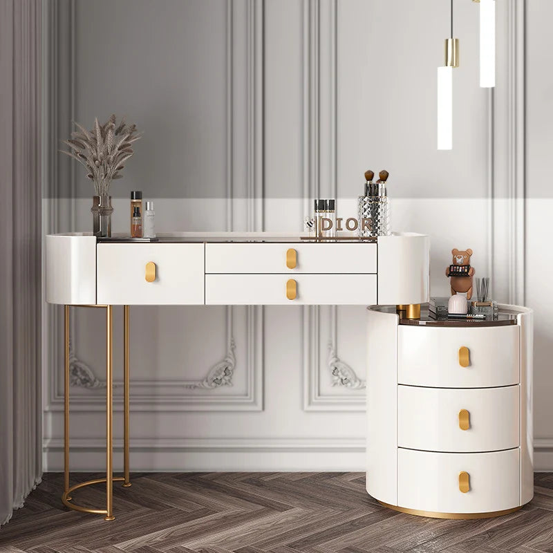 Dressing table glass desk bedroom modern makeup table wooden drawers Storage vanity chair comfortable furniture for bedroom