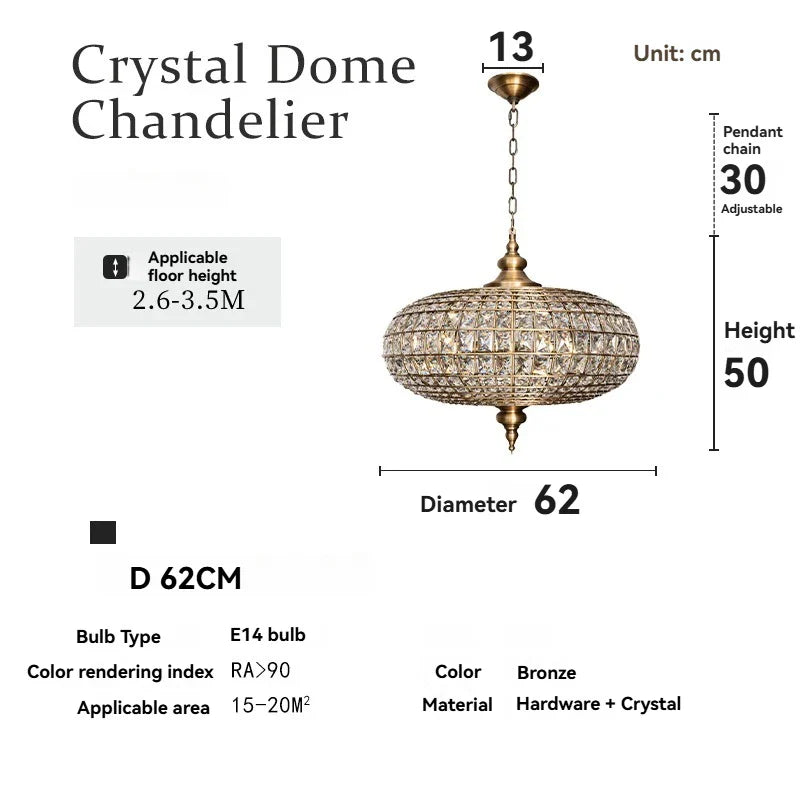 DecorBites™ Crystal Pendant Light Copper Chandelier