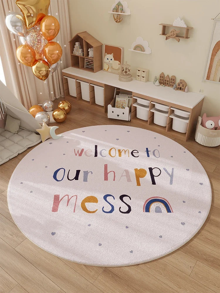 VIKAMA Household Winter New Children's Room Carpet Bedroom Bedside Rug Waterproof Swivel Chair Floor Cushion Home Decor