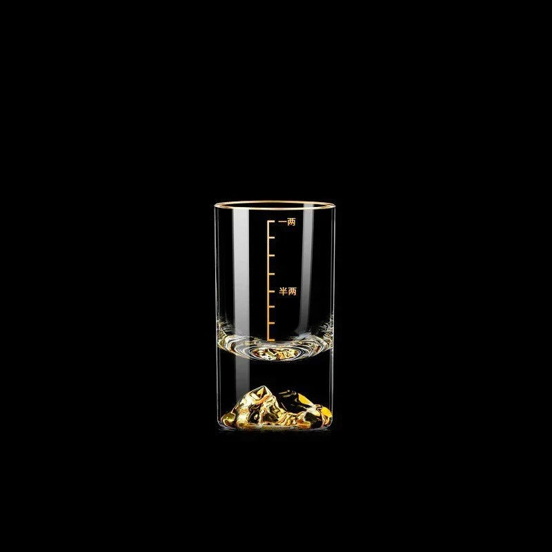 Dlight Decor 50ml/100ml Golden Mountain Shot Glass Thick Bottom Luxury Spirits Cup