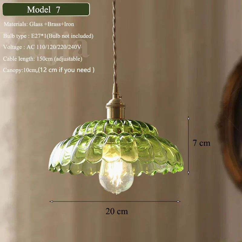 DecorBites™ Green Glass Pendant Light Fixture