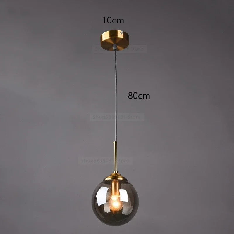 DecorBites™ Gray Glass Ball Pendant Lights