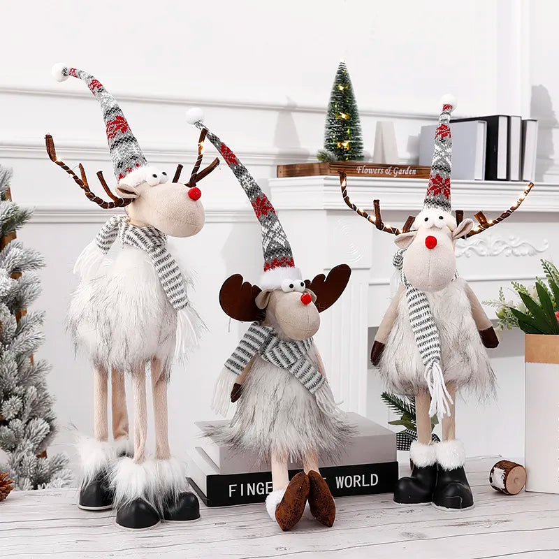 Radiant Reindeer: Large Standing Elk Plush Doll with LED Lights-1
