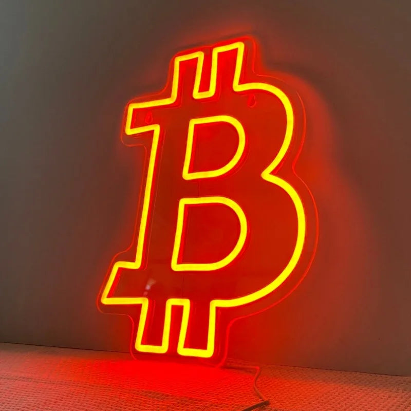Bitcoin Neon Sign Custom Led Neon Light for Home Wall Art Decor Business Neon Logo Trader Wall Decor Man Cave Game Room Sign