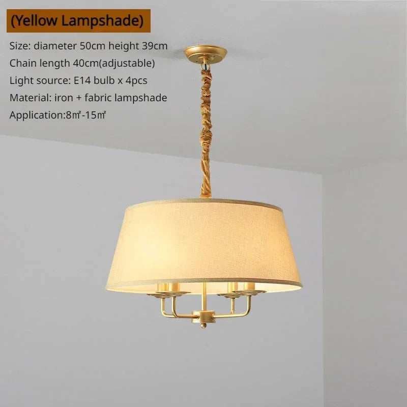 DecorBites™ Ceiling Chandeliers Nordic Fabric Lampshade