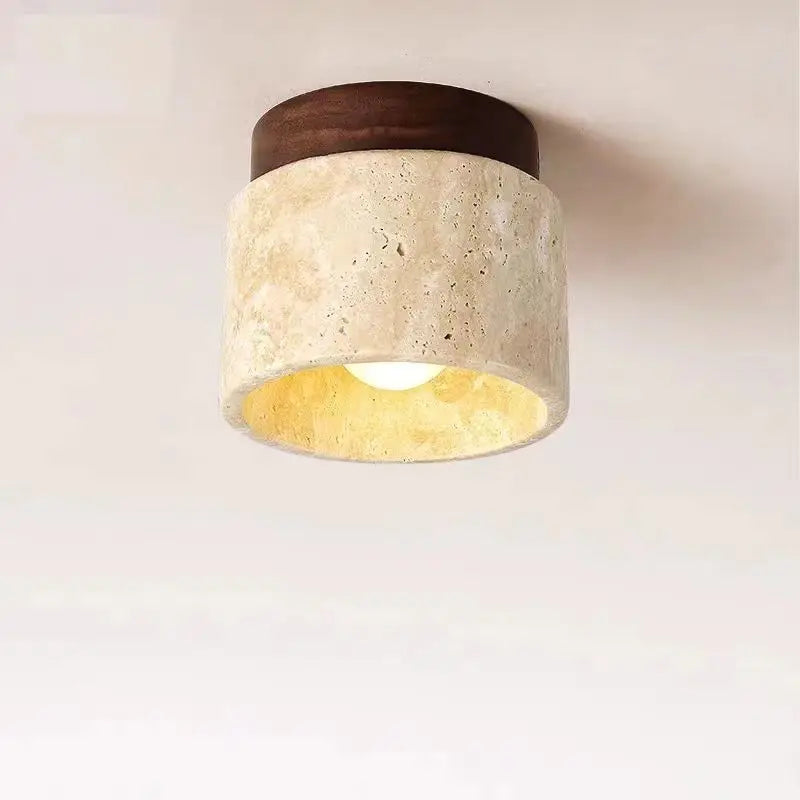 DecorBites™ Travertine Ceiling Flush Mount Light