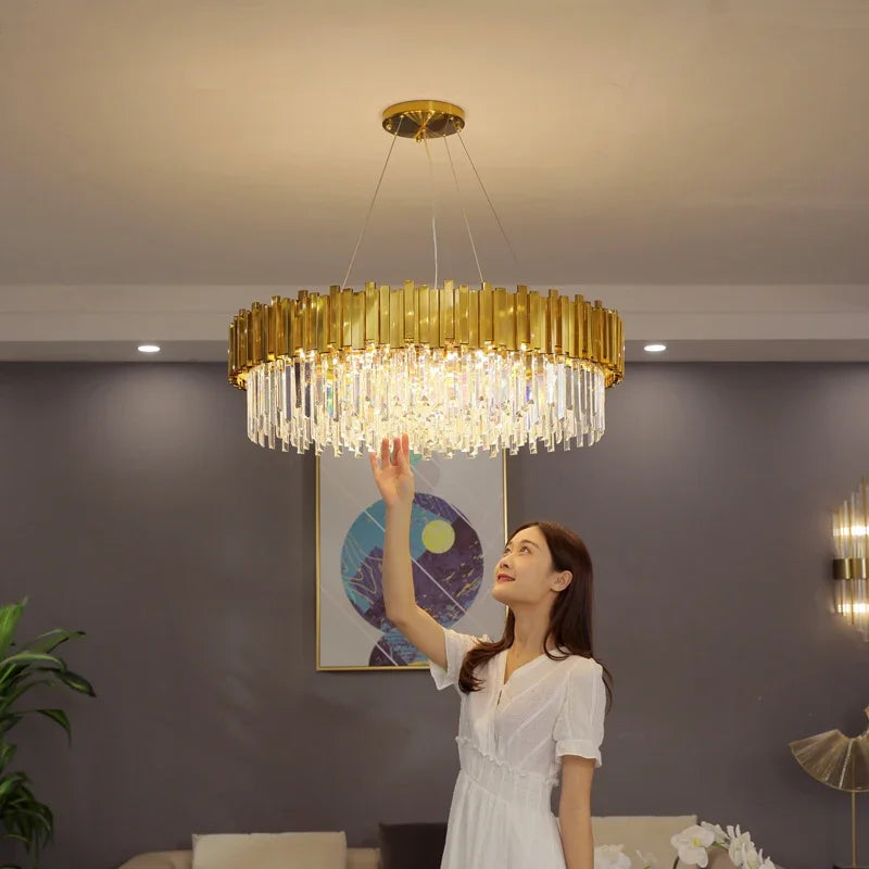 DecorBites™ Crystal Chandeliers Luxury LED Fixture