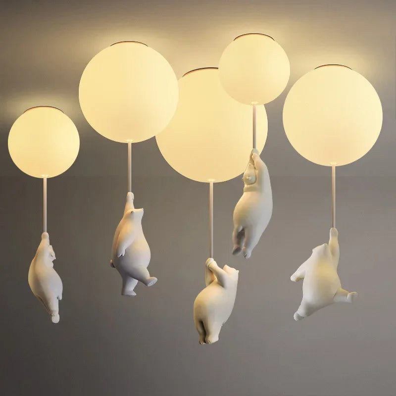Polar Bear Resin Pendant Chandelier