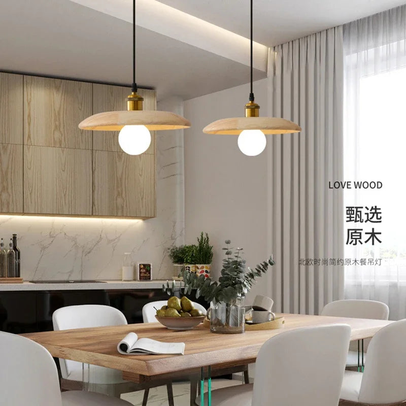 DecorBites™ Solid Wood Chandelier Dimmable Pendant Light